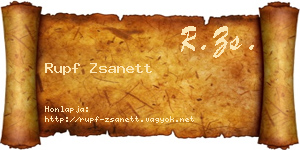Rupf Zsanett névjegykártya